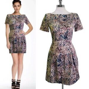 French Connection Abstract Print Fit & Flare Mini Dress